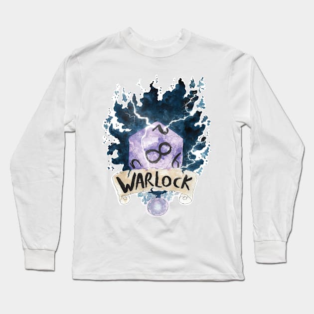 Warlock D&D Class T Shirt Long Sleeve T-Shirt by FoxFallArt